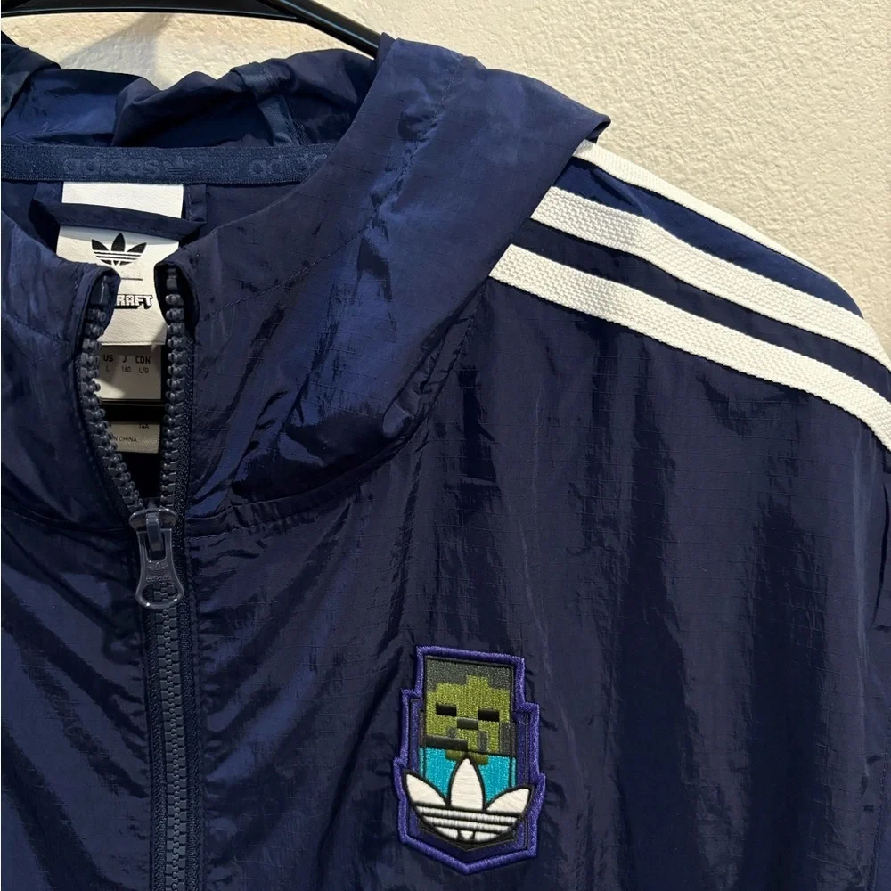 Adidas Originals X Minecraft Windbreaker Kids Size Large 13-14 Years